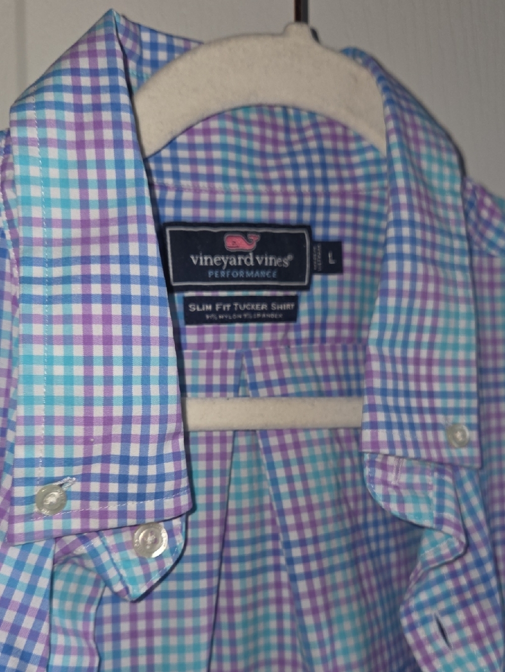 Vineyard Vines Turquoise & Purple Gingham Button-Down Shirt
